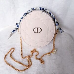 Christian Dior Round Vegan Leather Cosmetic Bag